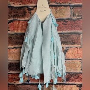 Quagga Green Label Sunkissed Wrap Blue Scarf with Tassels